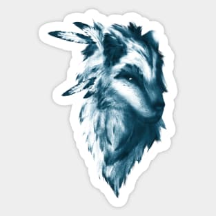 The Native Wolf (blue version) Sticker